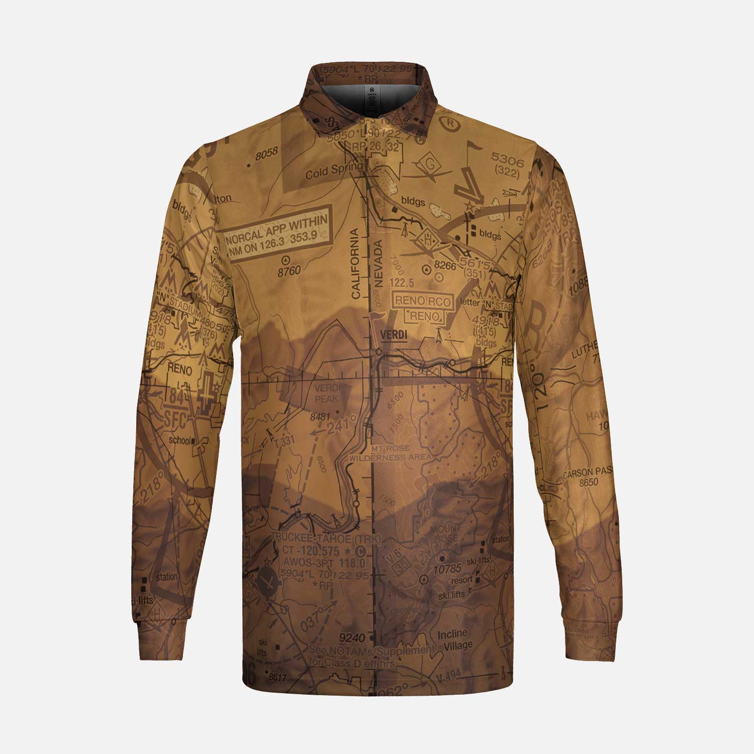 Mt Reno Design The Reno Mountain Long Sleeve Polo Shirt – pilotquarters