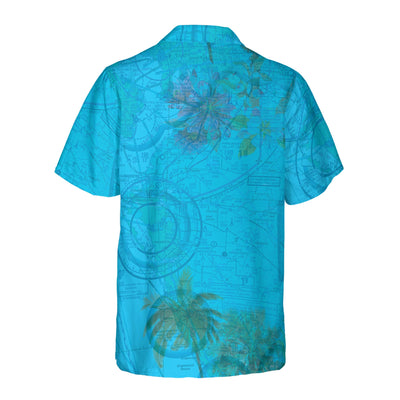 AOP Coconut Button Shirt The Sarasota Blue Sky with Palms Coconut Button Camp Shirt