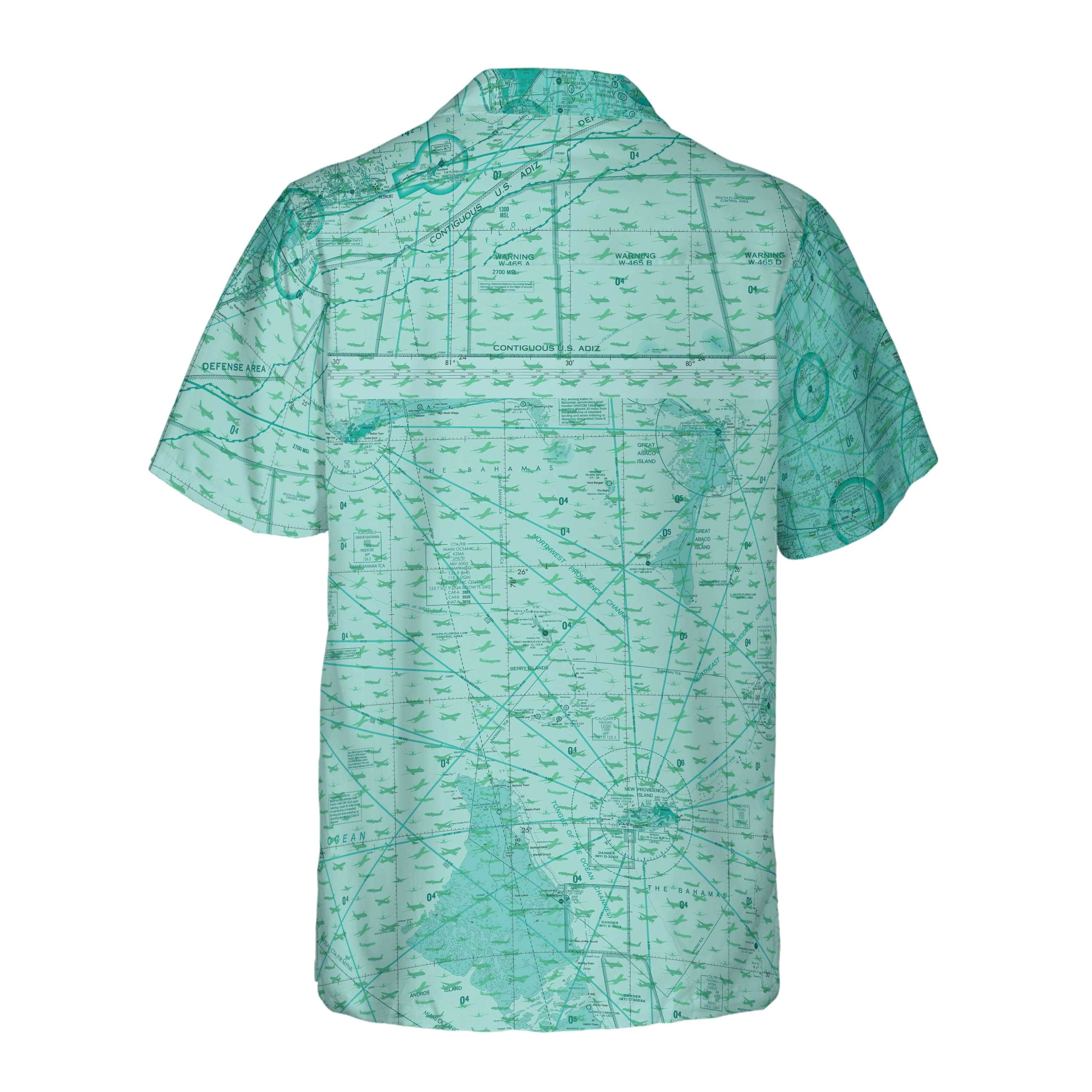 AOP Pocket Hawaiian Shirt The South Florida Emerald Jets Coconut Button Camp Shirt
