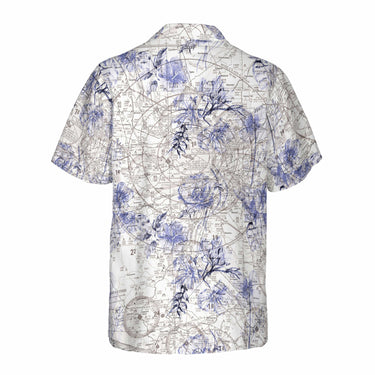 AOP Coconut Button Shirt The Spirit of St Louis Tropical Blue Blossoms Coconut Button Camp Shirt