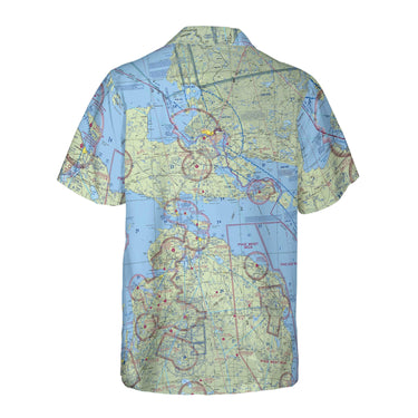 AOP Pocket Hawaiian Shirt The Straits of Mackinac VFR Flyer Coconut Button Camp Shirt