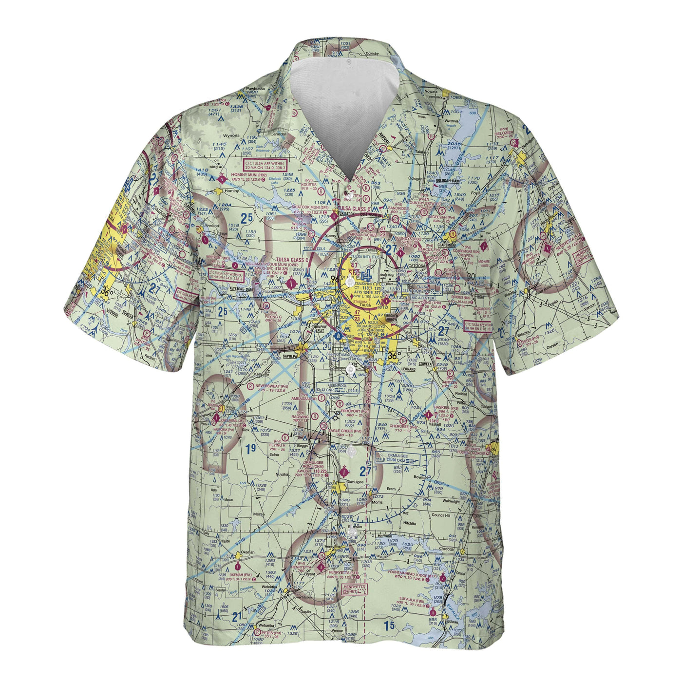 AOP Pocket Hawaiian Shirt The Tulsa Flight Above Pocket Shirt